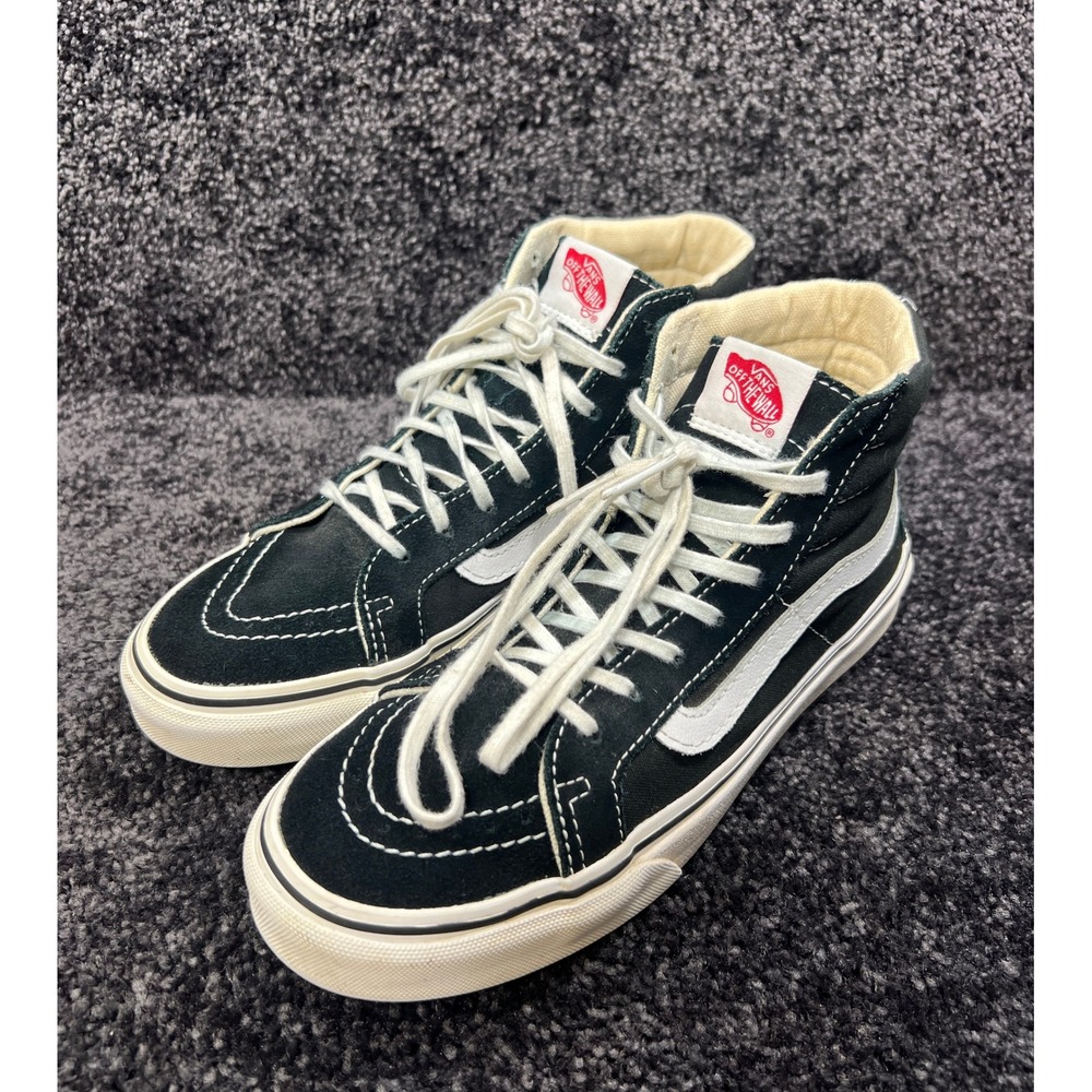 Vans Sk8-Hi High Top Skate Shoes Black‎ White Canvas Suede Classic 5 Men 6.5 W